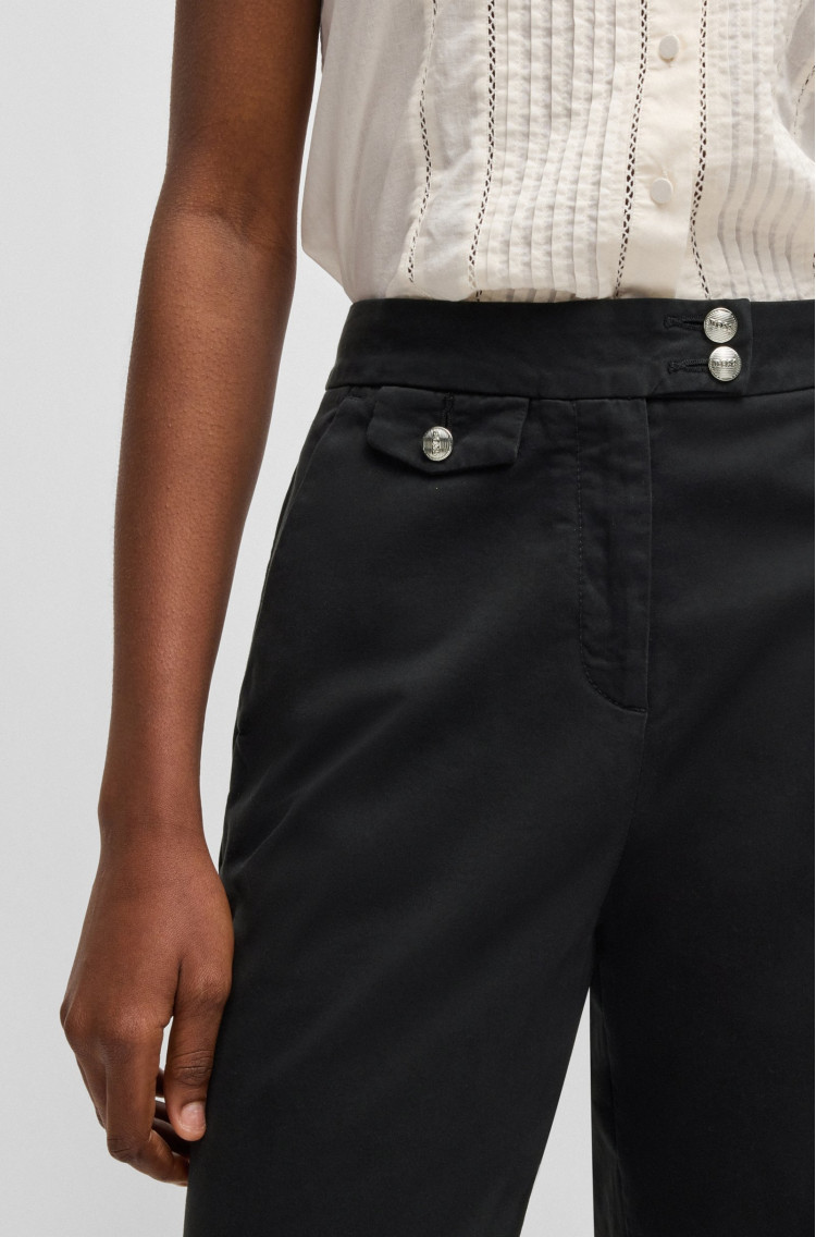 Брюки повсякденні Slim Fit Висока для жінок (479770), колір Чорний - №5