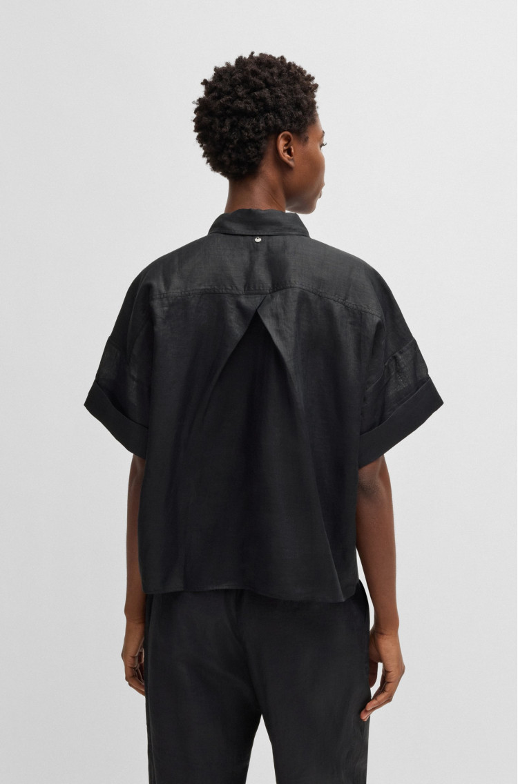 Блуза з коротким рукавом Relaxed fit для жінок (479791), колір Чорний - №4