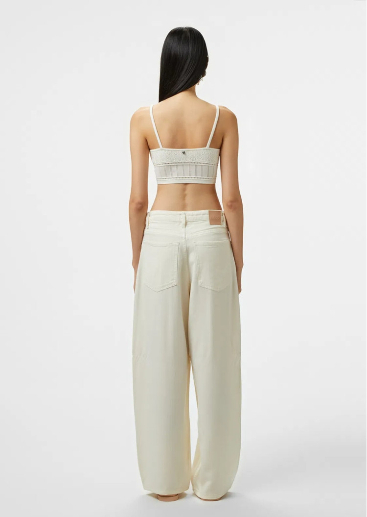 Брюки повсякденні Relaxed fit Висока для жінок (479797), колір Молочний - №4