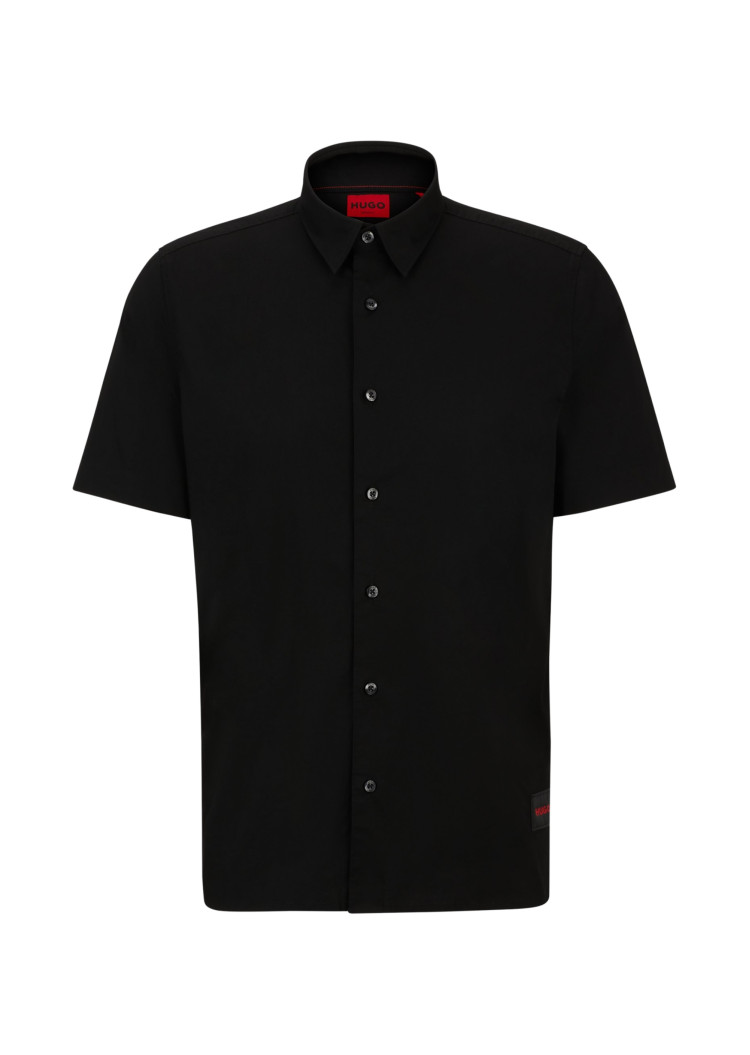 сорочка ділова з коротким рукавом Relaxed fit для чоловіків (479856), колір Чорний - №1