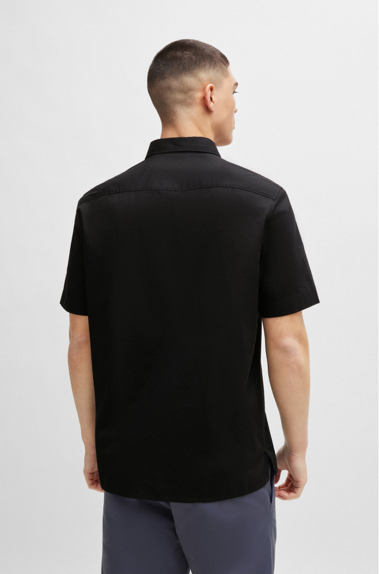 сорочка ділова з коротким рукавом Relaxed fit для чоловіків (479856), колір Чорний - №4