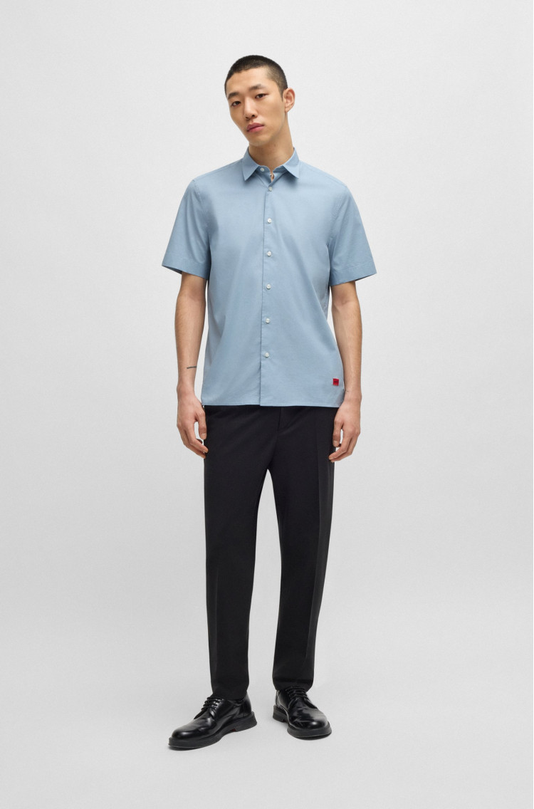 сорочка ділова з коротким рукавом Relaxed fit для чоловіків (479858), колір Синій - №3