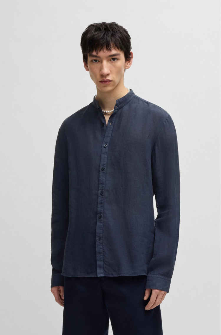Сорочка повсякденна Slim fit для чоловіків (479863), колір Синій - №2