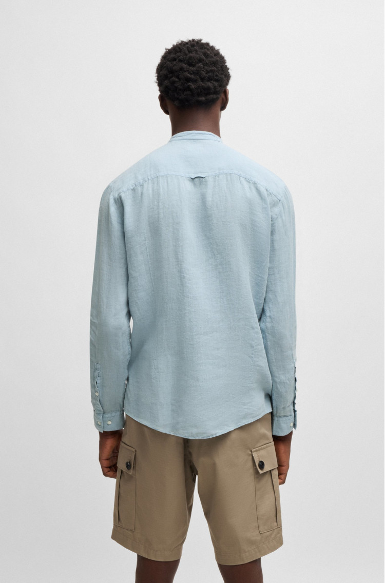 Сорочка повседневная Slim Fit для мужчин (479864), цвет Синий - №4