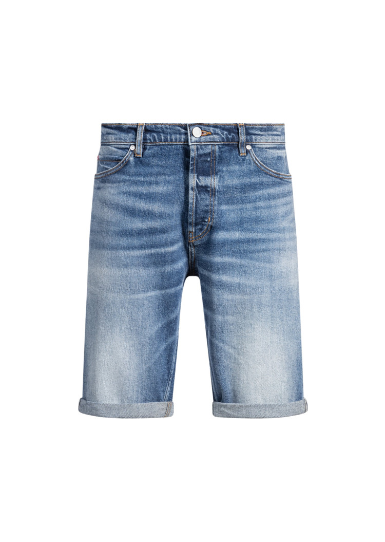 Шорти джинсові Slim fit для чоловіків (479922), колір Синій - №1