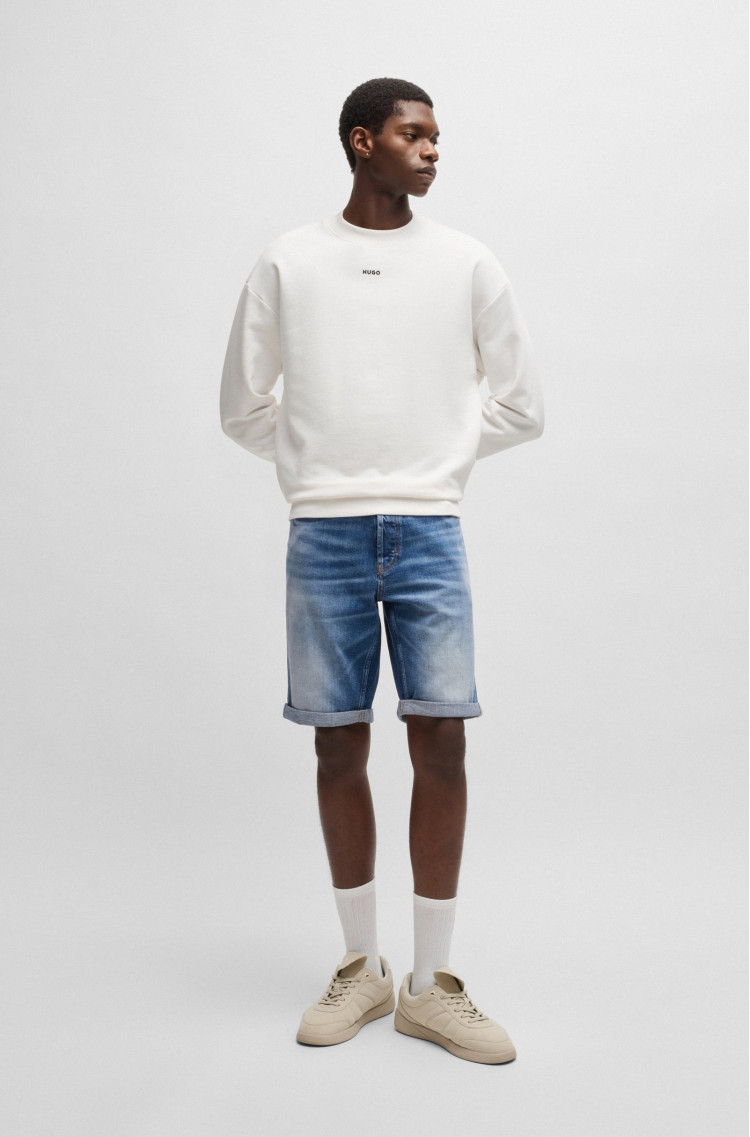 Шорти джинсові Slim fit для чоловіків (479922), колір Синій - №3