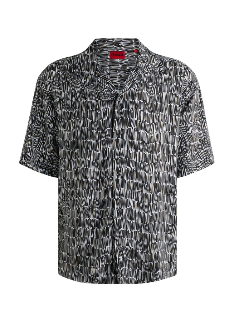 Сорочка повсякденна з коротким рукавом Relaxed fit для чоловіків (479935), колір Чорний - №1