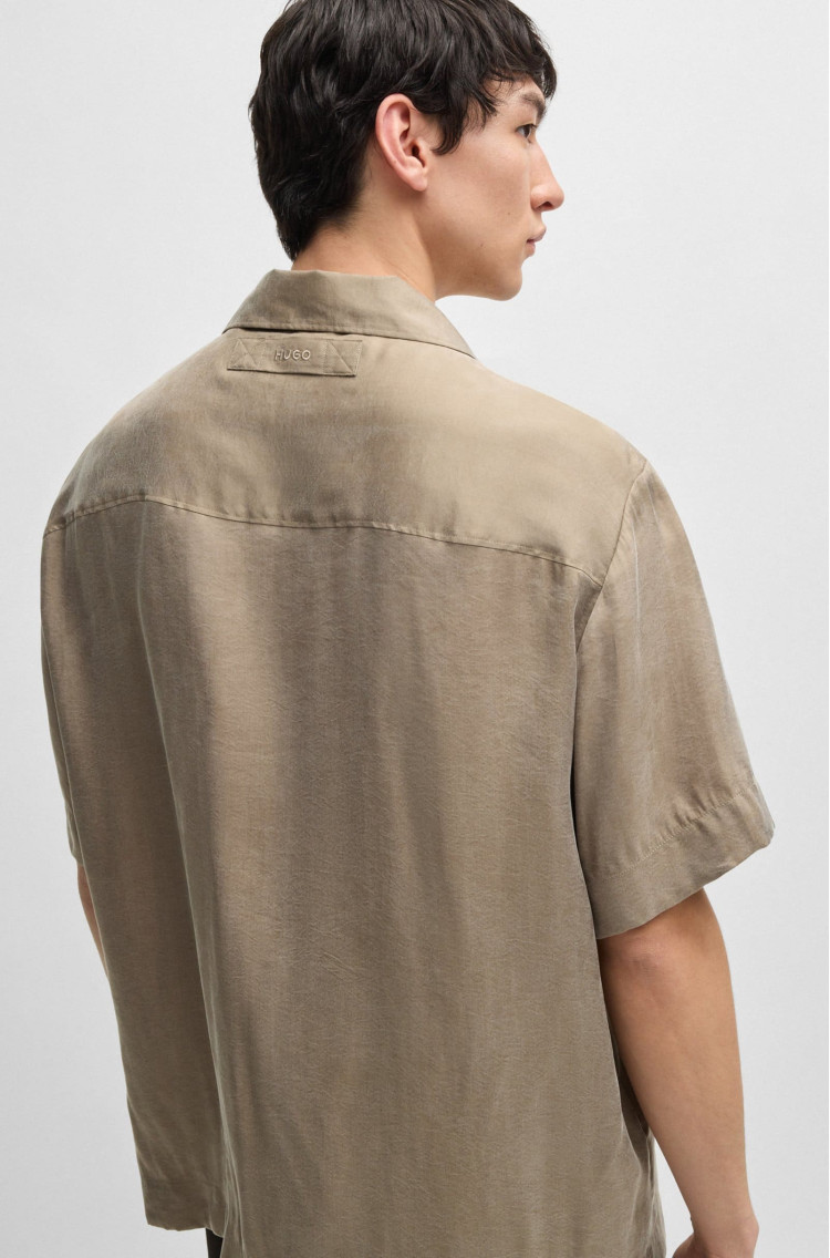 Сорочка повсякденна з коротким рукавом Relaxed fit для чоловіків (479937), колір Коричневий - №5