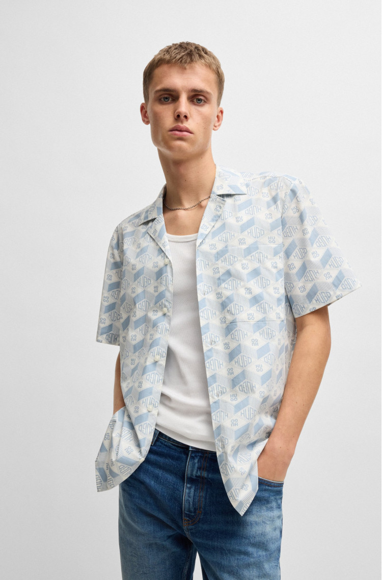 Сорочка повсякденна з коротким рукавом Relaxed fit для чоловіків (479938), колір Синій - №2