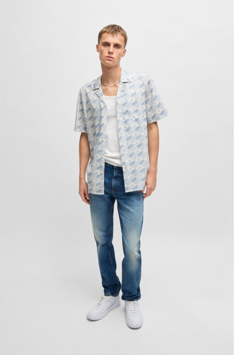 Сорочка повсякденна з коротким рукавом Relaxed fit для чоловіків (479938), колір Синій - №3