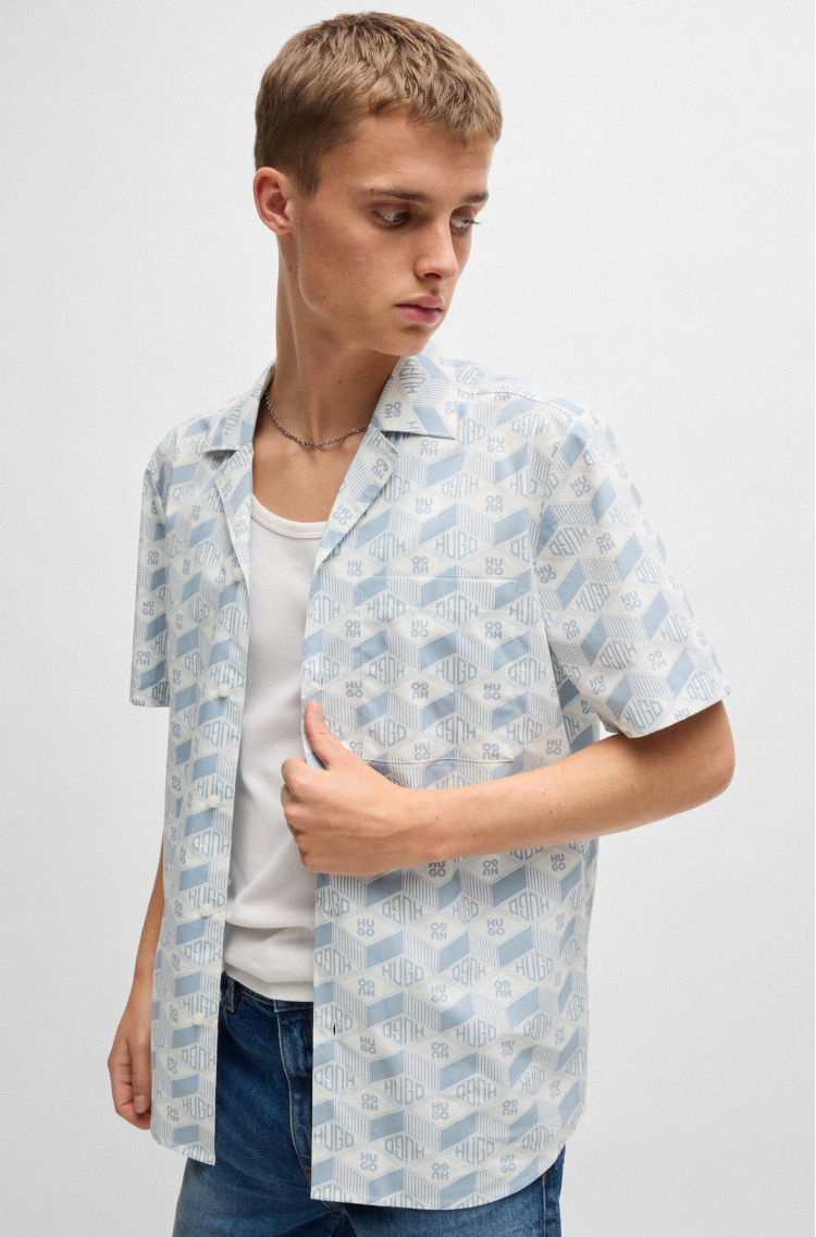 Сорочка повсякденна з коротким рукавом Relaxed fit для чоловіків (479938), колір Синій - №5