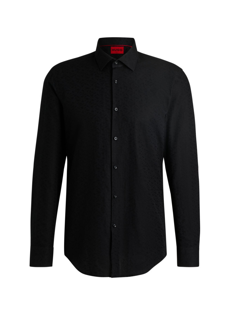 Сорочка повсякденна Slim fit для чоловіків (479939), колір Чорний - №1