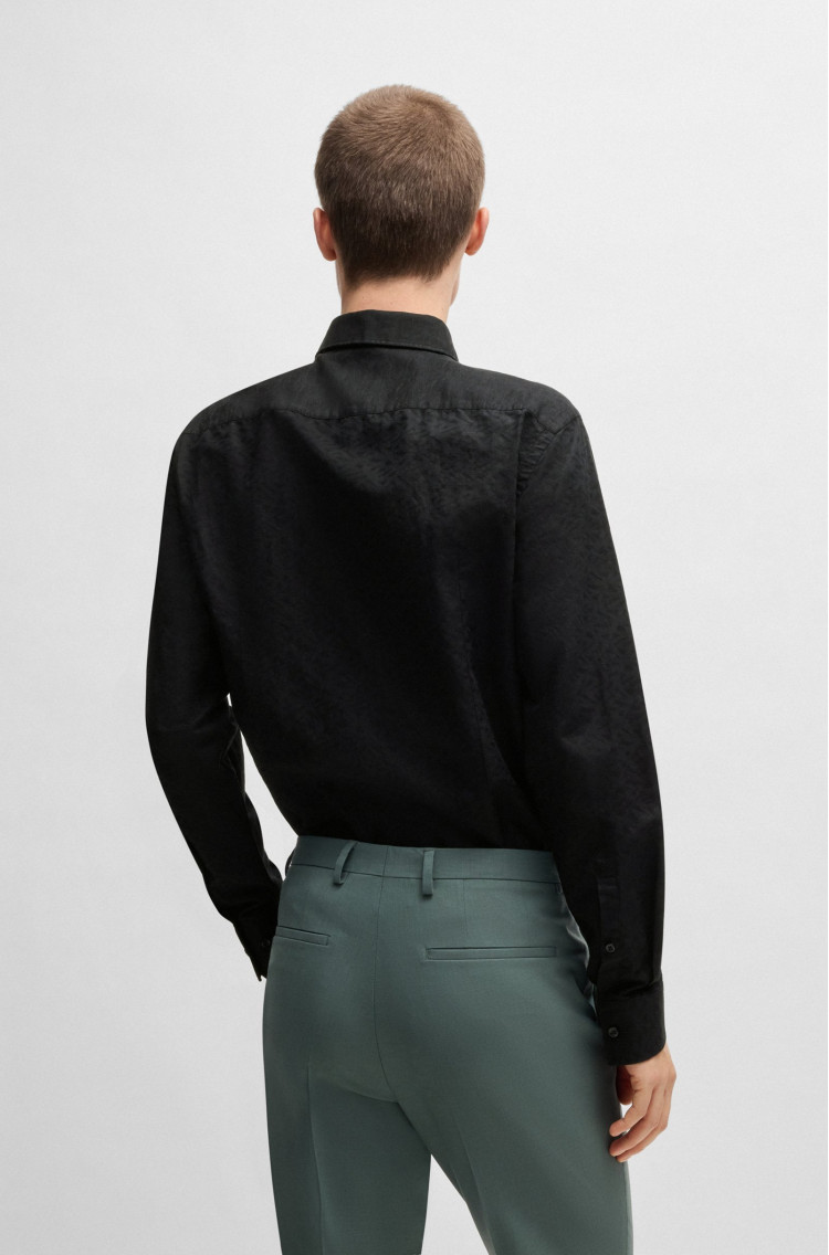 Сорочка повсякденна Slim fit для чоловіків (479939), колір Чорний - №4