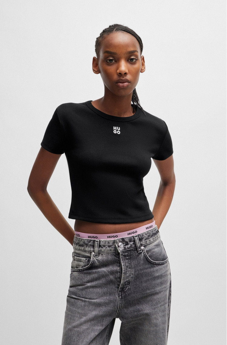 Футболка Slim fit для жінок (479989), колір Чорний - №2