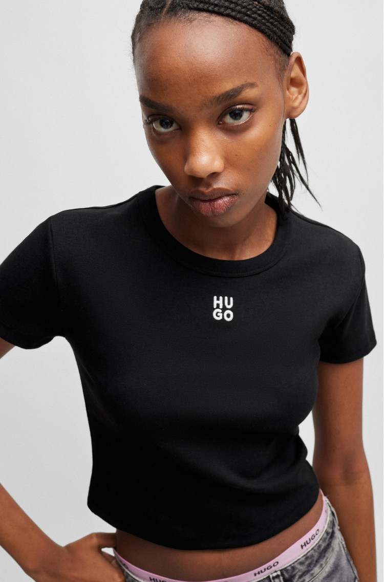 Футболка Slim Fit для жінок (479989), колір Чорний - №5