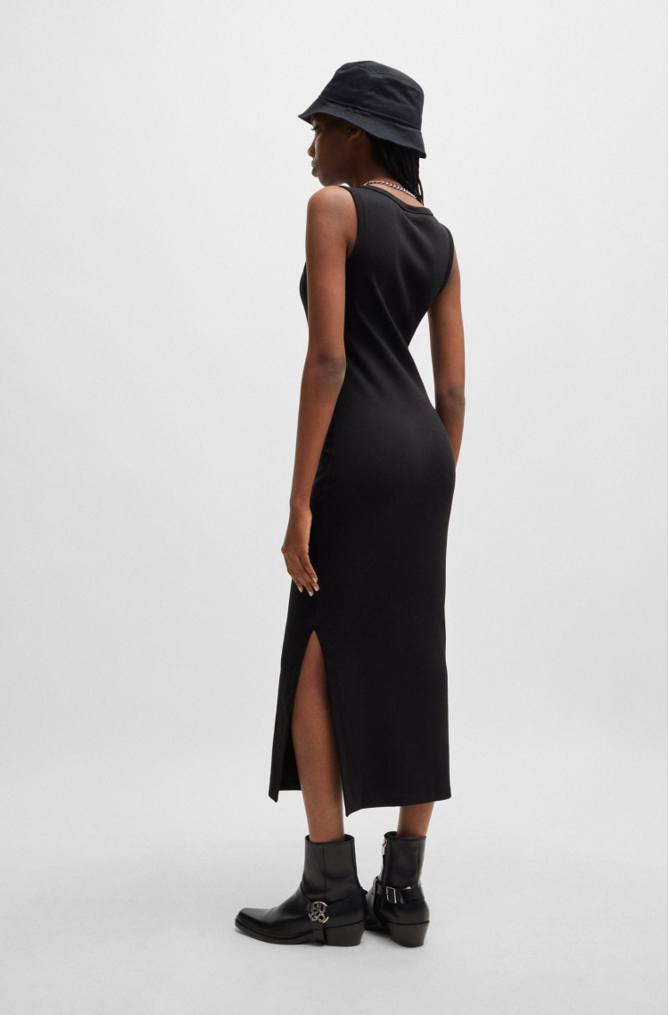 Сукні міді Slim fit для жінок (480013), колір Чорний - №4