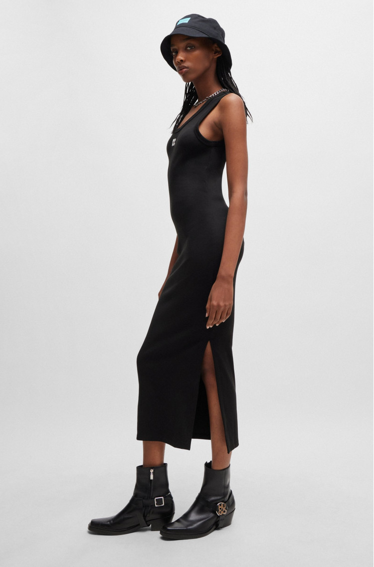 Сукні міді Slim fit для жінок (480013), колір Чорний - №5