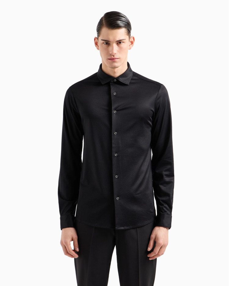 Сорочка деловая Slim Fit для мужчин (480807), цвет Черный - №2