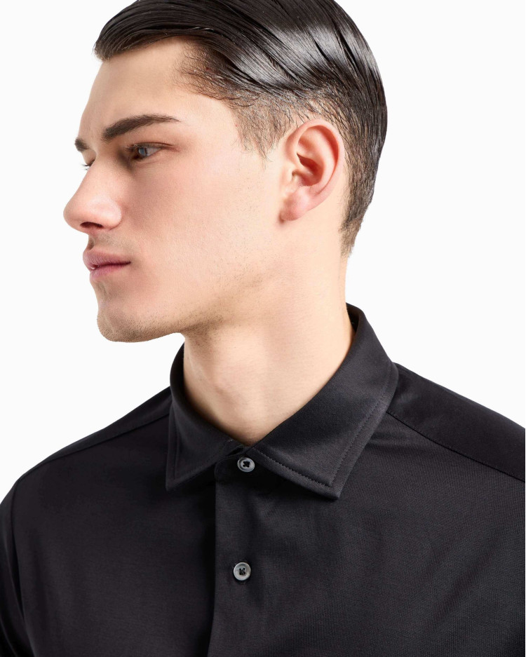 Сорочка деловая Slim Fit для мужчин (480807), цвет Черный - №5