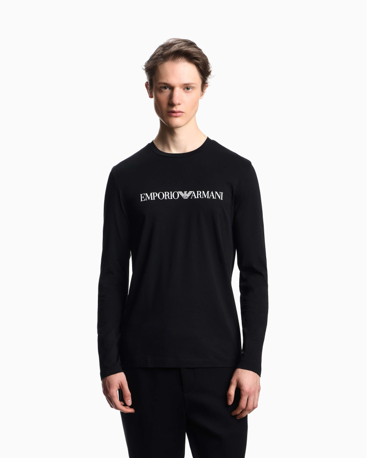 Футболка з довгим рукавом Slim Fit для чоловіків (480821), колір Чорний - №2