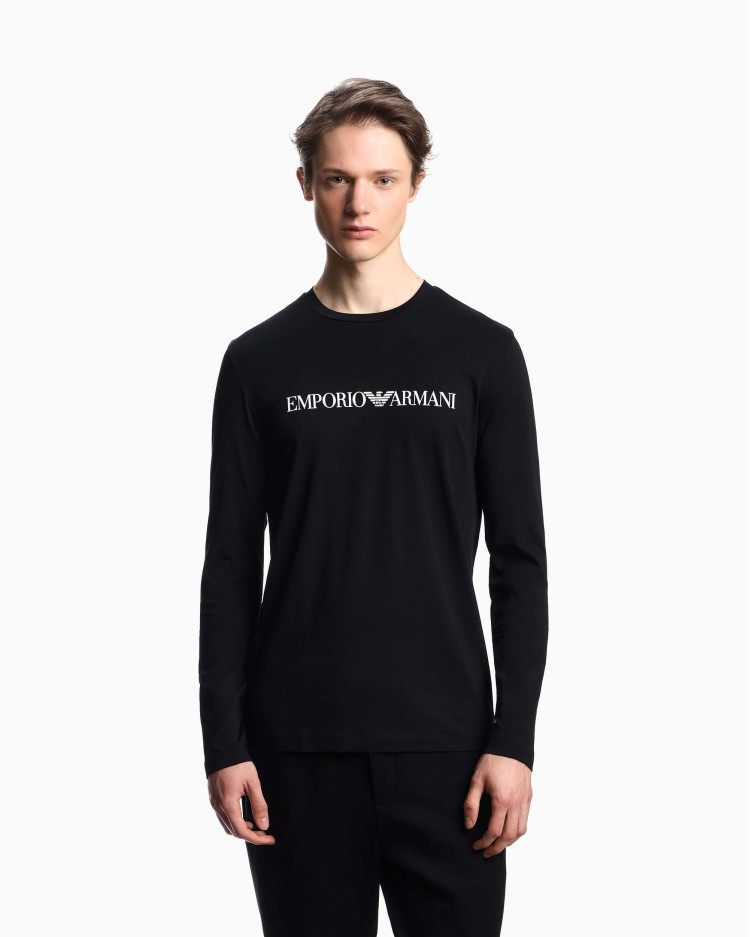 Футболка з довгим рукавом Slim Fit для чоловіків (480821), колір Чорний - №2