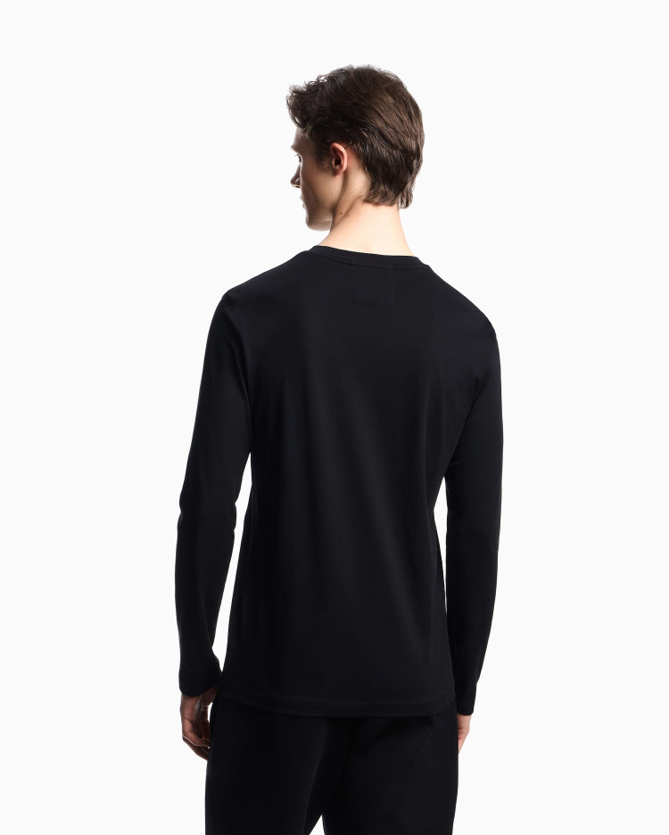 Футболка з довгим рукавом Slim Fit для чоловіків (480821), колір Чорний - №4