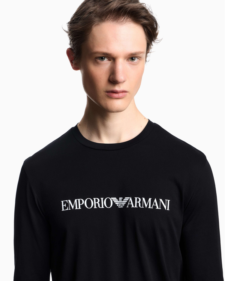 Футболка з довгим рукавом Slim Fit для чоловіків (480821), колір Чорний - №5