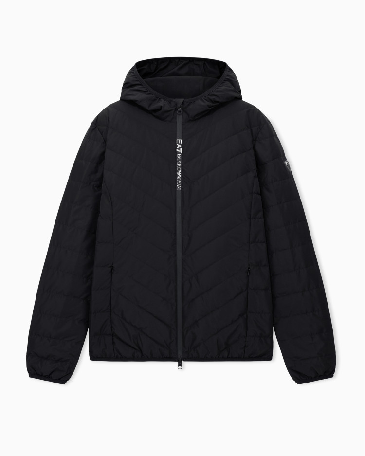 Пуховик тонкий Slim Fit для чоловіків (481183), колір Чорний - №1
