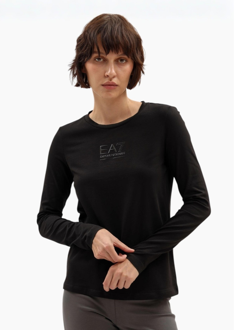 Футболка с длинным рукавом Slim Fit для женщин (481282), цвет Черный - №2