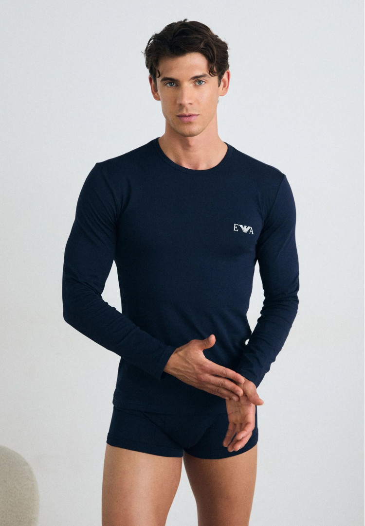 Футболка длинный рукав Slim Fit для мужчин (481376), цвет Синий - №2