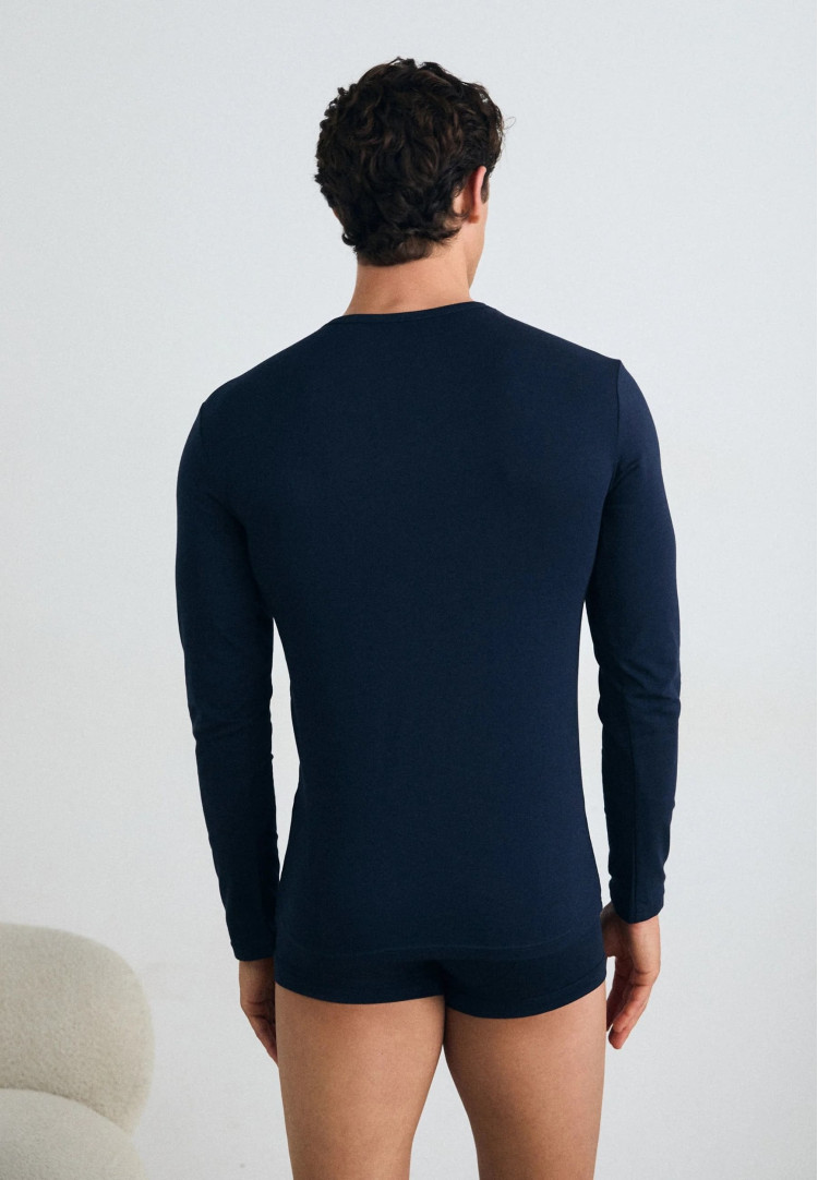 Футболка длинный рукав Slim Fit для мужчин (481376), цвет Синий - №3