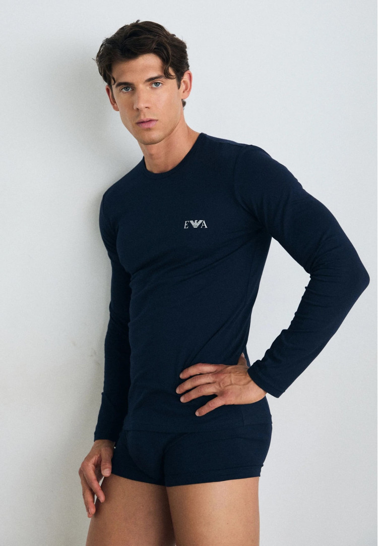 Футболка длинный рукав Slim Fit для мужчин (481376), цвет Синий - №4