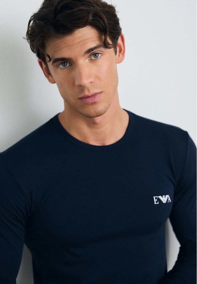 Футболка длинный рукав Slim Fit для мужчин (481376), цвет Синий - №5