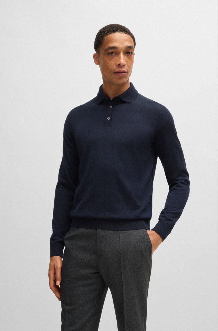Поло с длинным рукавом Regular Fit для мужчин (481504), цвет Синий - №2