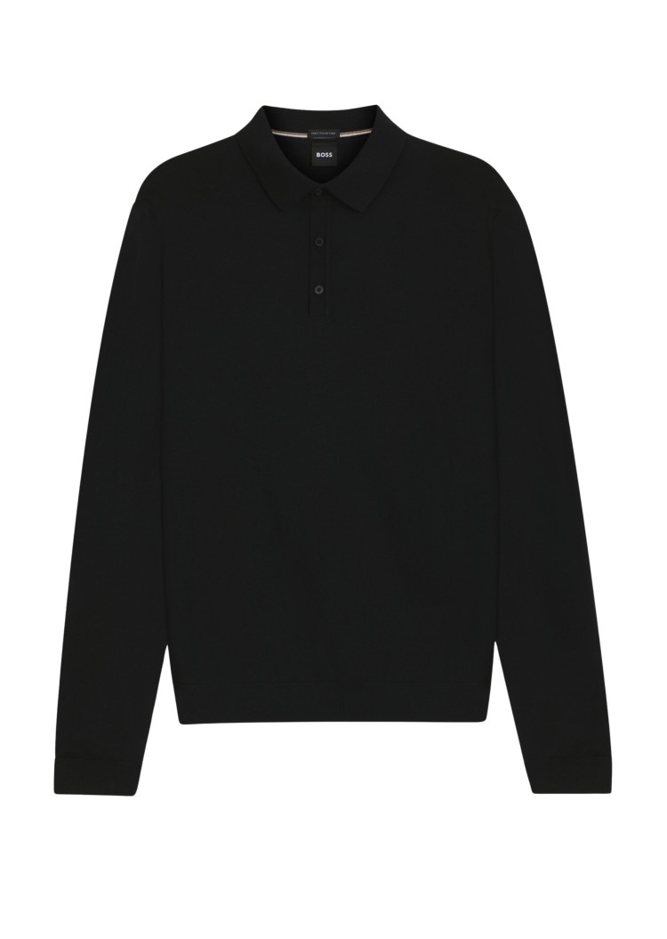 Поло с длинным рукавом Regular Fit для мужчин (481505), цвет Черный - №1