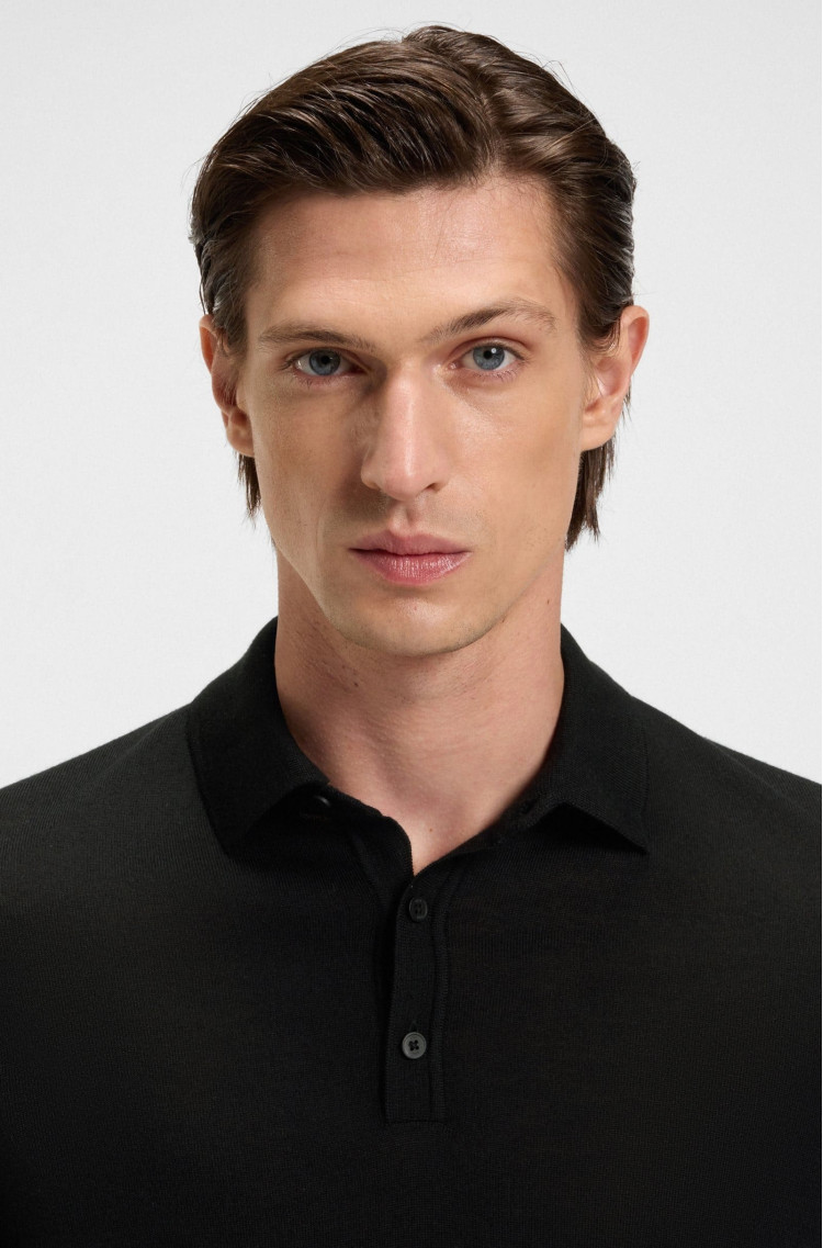 Поло с длинным рукавом Regular Fit для мужчин (481505), цвет Черный - №5