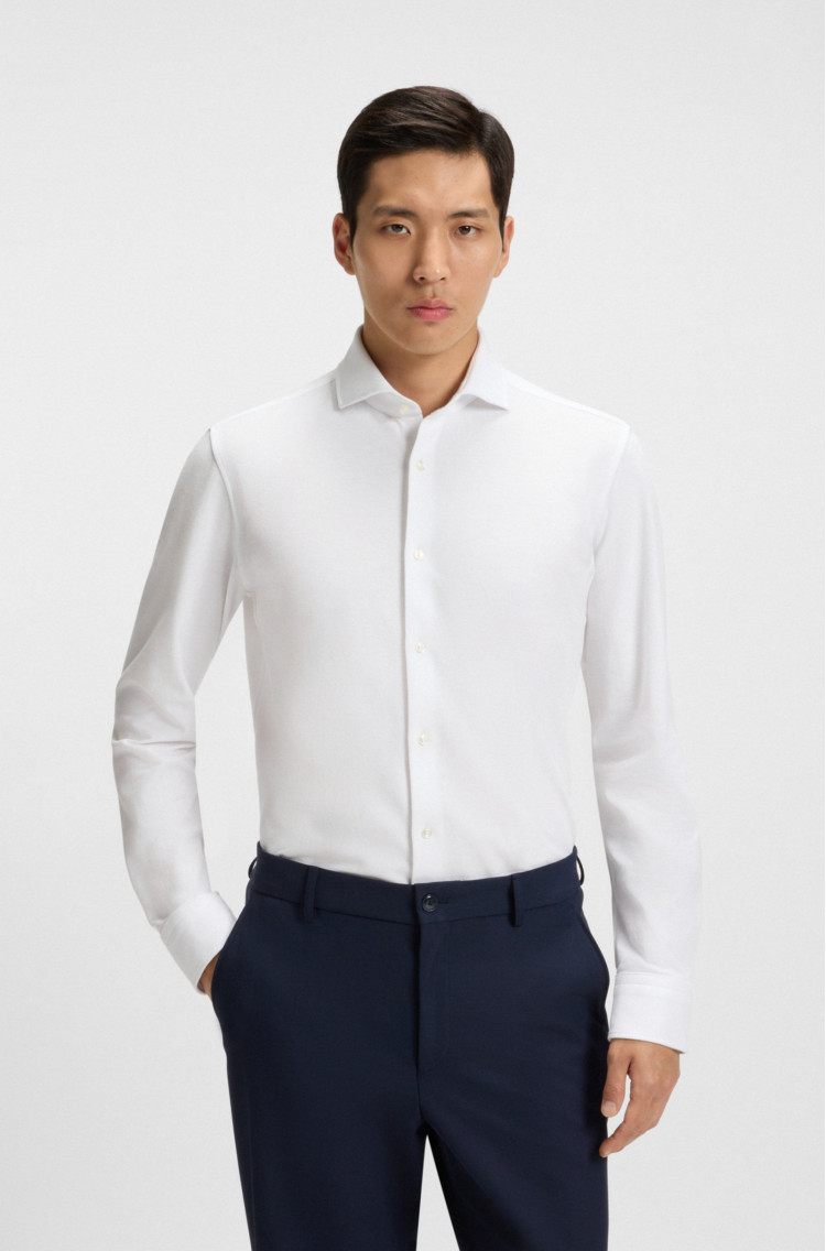 Сорочка деловая Slim Fit для мужчин (481517), цвет Белый - №2