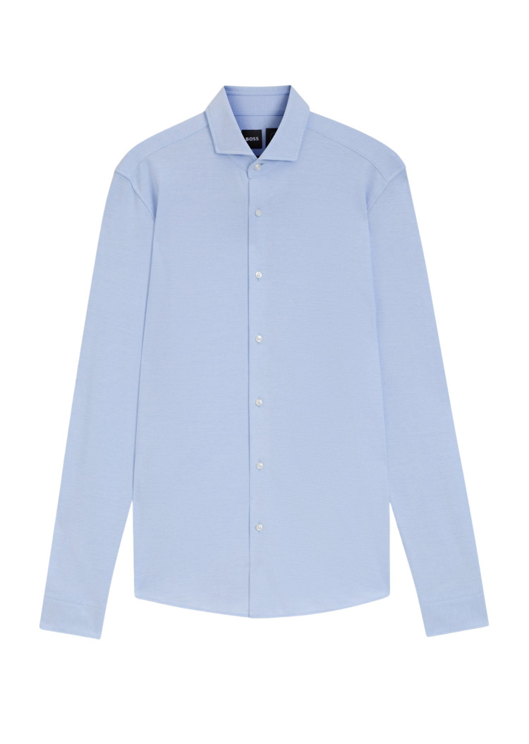 Сорочка деловая Slim Fit для мужчин (481518), цвет Синий - №1