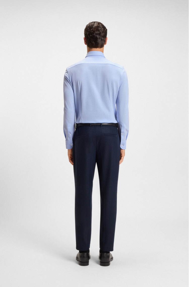 Сорочка деловая Slim Fit для мужчин (481518), цвет Синий - №4