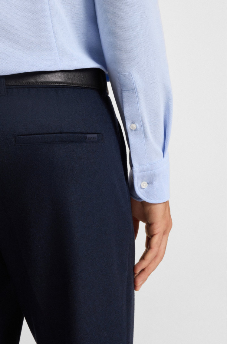Сорочка деловая Slim Fit для мужчин (481518), цвет Синий - №5