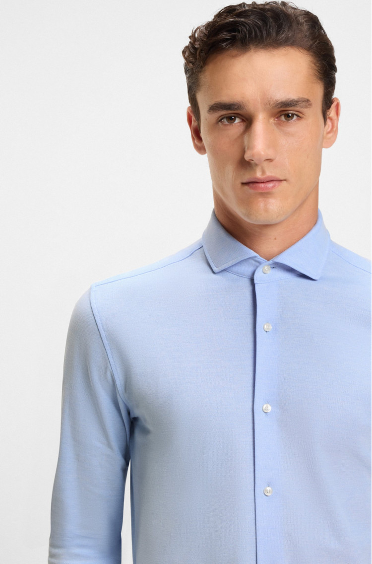 Сорочка деловая Slim Fit для мужчин (481518), цвет Синий - №6