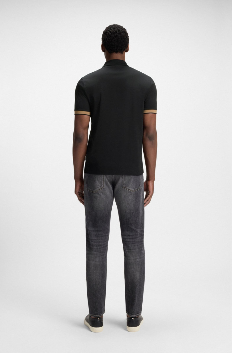 Поло Slim Fit для чоловіків (481545), колір Чорний - №4