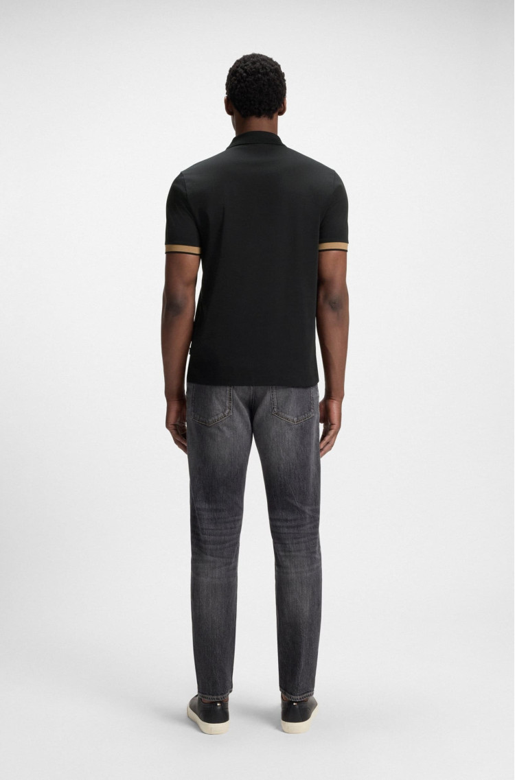 Поло Slim Fit для мужчин (481545), цвет Черный - №4