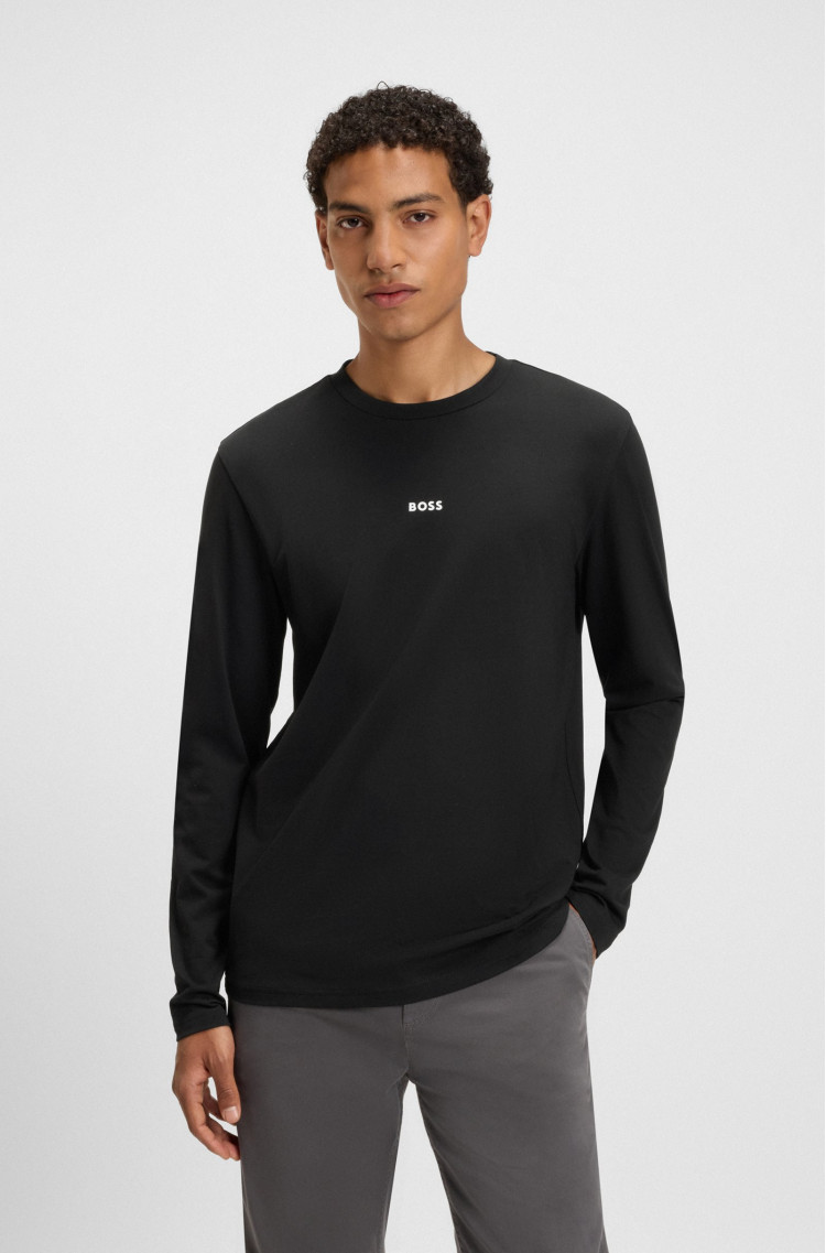 Футболка з довгим рукавом Regular Fit для чоловіків (481577), колір Чорний - №2