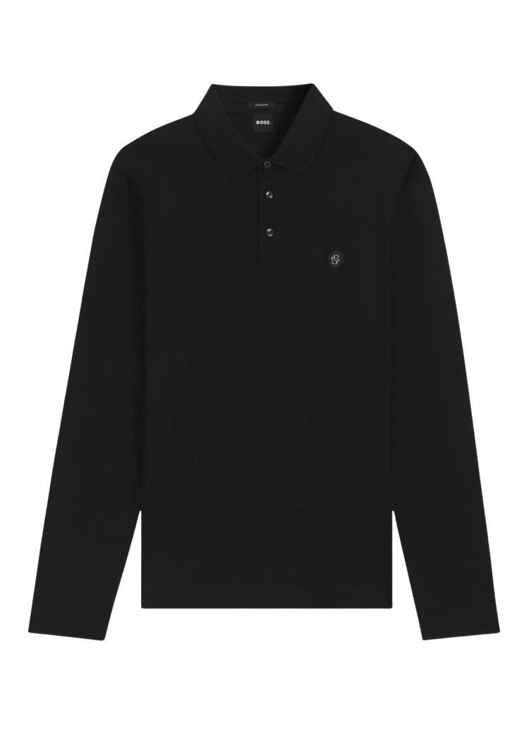 Поло з длинним рукавом Regular Fit для чоловіків (481634), колір Чорний - №1