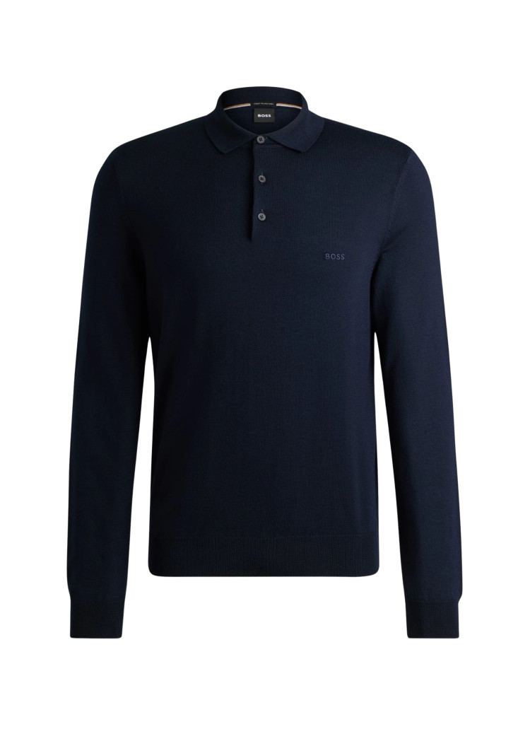 Поло с длинным рукавом Regular Fit для мужчин (481640), цвет Синий - №1