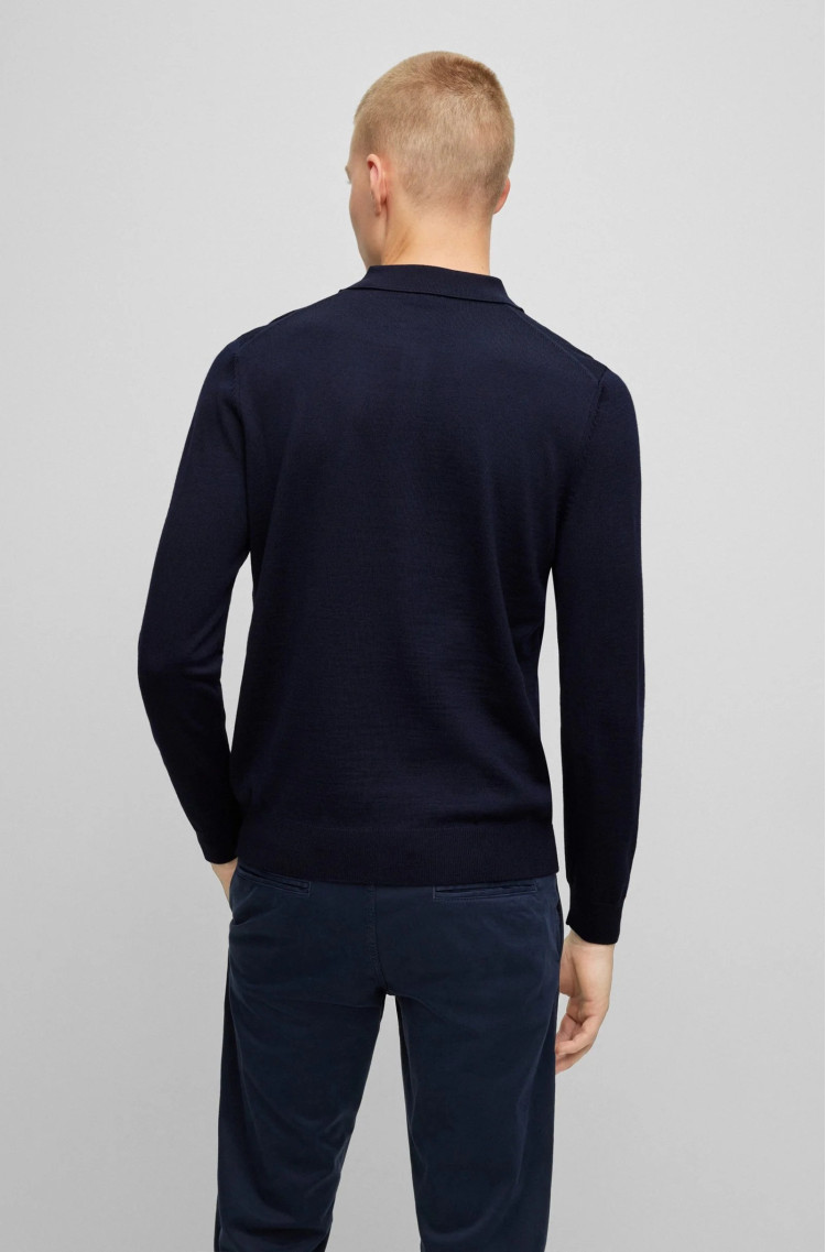 Поло с длинным рукавом Regular Fit для мужчин (481640), цвет Синий - №4