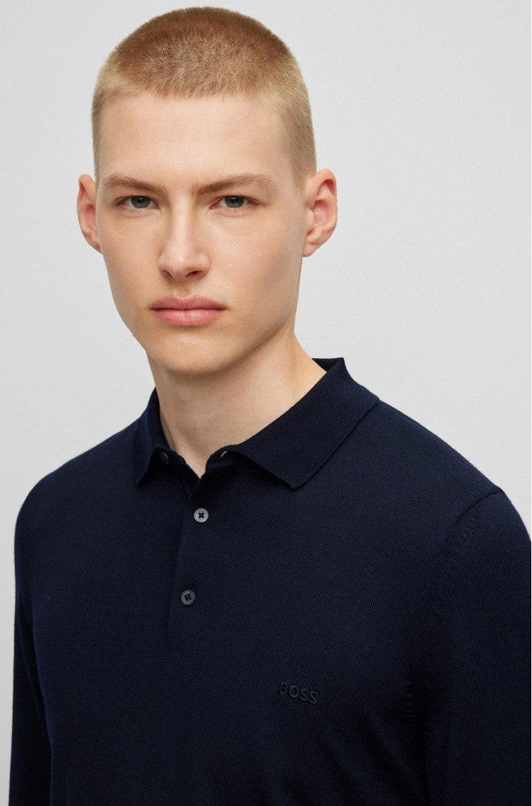 Поло с длинным рукавом Regular Fit для мужчин (481640), цвет Синий - №5