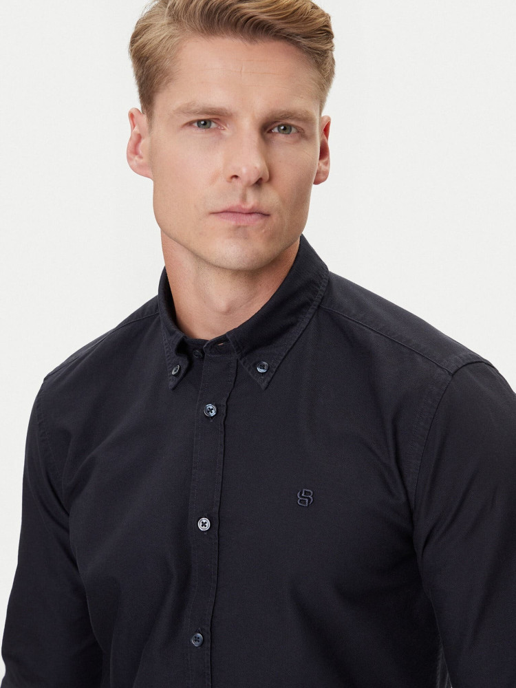 Сорочка деловая Slim Fit для мужчин (481648), цвет Синий - №5