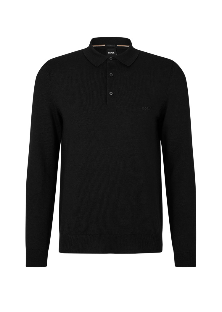 Поло с длинным рукавом Regular Fit для мужчин (481655), цвет Черный - №1